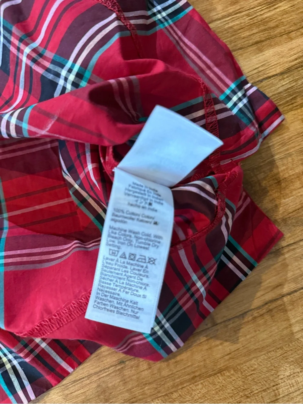 j crew christmas plaid Blouse Shirt sz Med (g15)